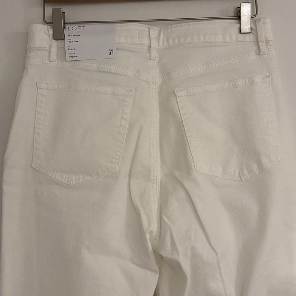 LOFT Women's Cream High Rise Skinny Jeans - Picture 6 of 6